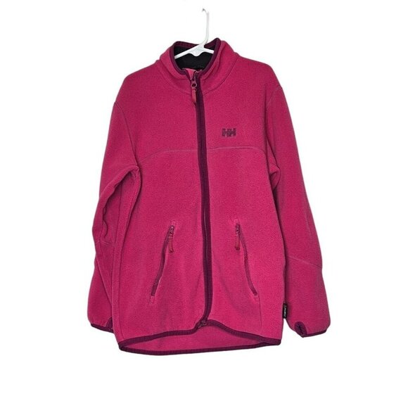 Helly Hansen Pink Fleece‎ Jacket 100% Polyester Full Zip Thumbholes Sz 9 9 years - Picture 1 of 9